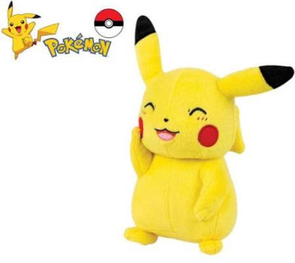 Pikachu Pluche Knuffel 30 cm | Orignele TOMY plush | Pikachu Smile knipoog | Pikachu plush 30 cm
